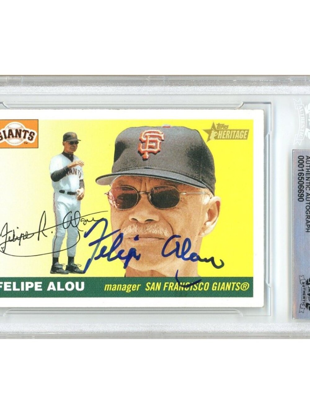 Felipe Alou Signed 2004 Topps Heritage #283 SF Giants Beckett BAS Slabbed Auto
